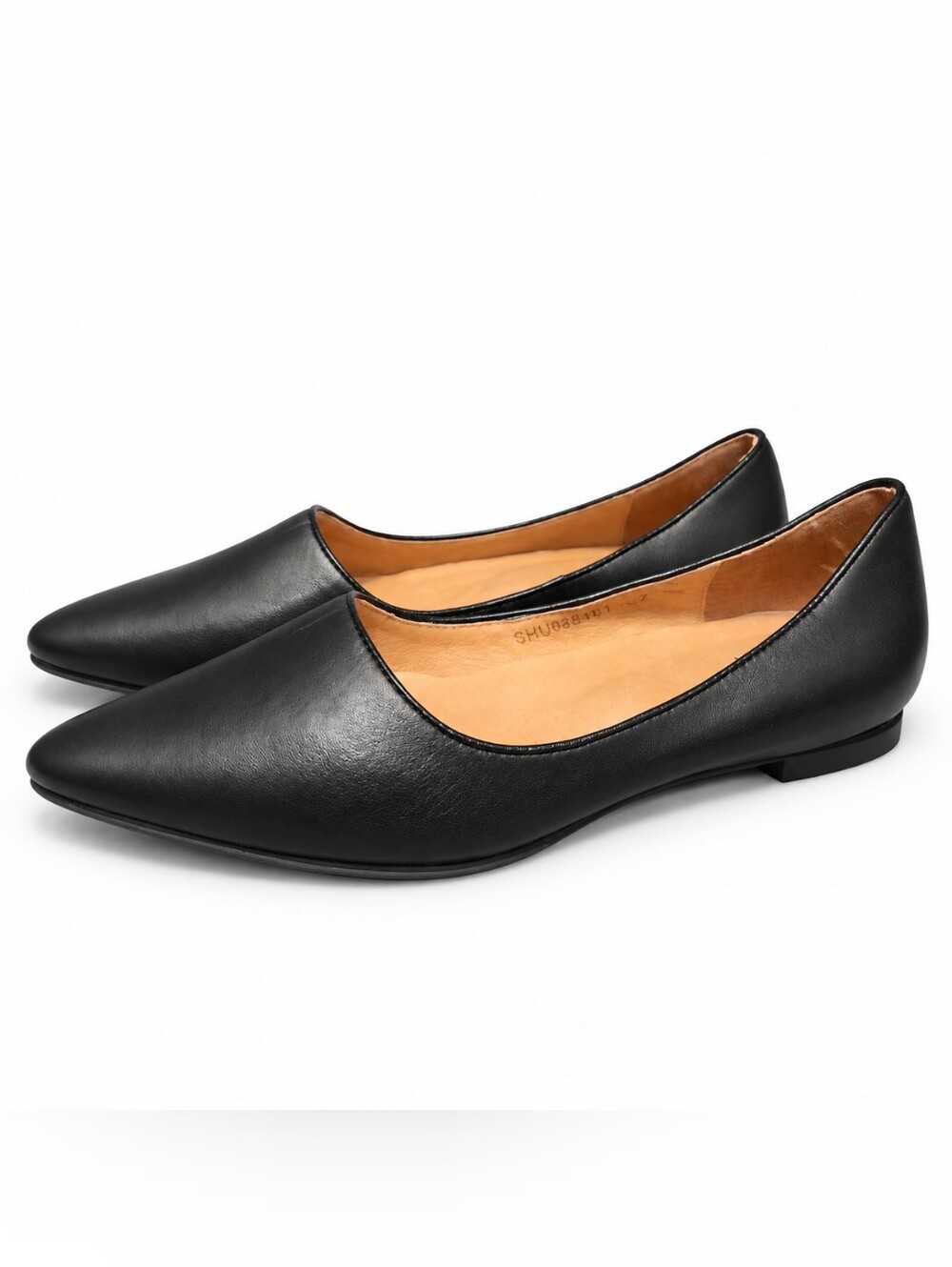 J.Jill Black Leather Pointed Toe Ballet Flats Size 7
